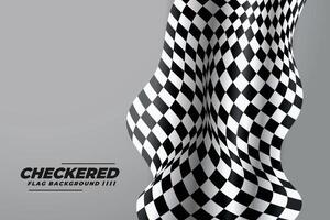 checkered flag cloth on gray background vector
