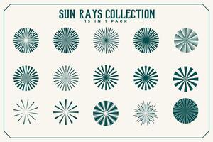 sun rays and beams collection of fifteen vector