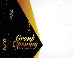 grand opening golden banner with text space vector