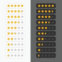 conjunto de estrella clasificación símbolos vector