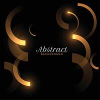 abstract golden curves lines on black background vector