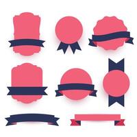 decorative labels and ribbons pack vector