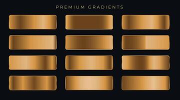copper metallic premium gradients set vector