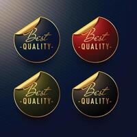 best quality golden stickers with page curl vector