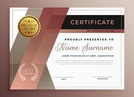business certificate template design in modern geometric style vector