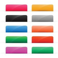 set of colorful shiny web buttons vector