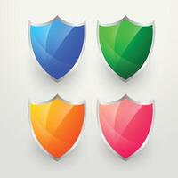 shiny colorful badges set vector