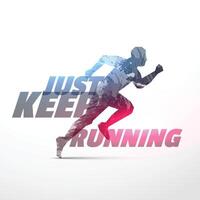 running person mde with made with grunge with light effect vector