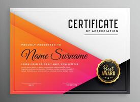 modern certificate of appreciation template vector