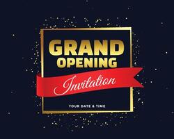 grand opening invitation banner in golden theme vector