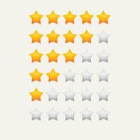 yellow glossy star rating vector