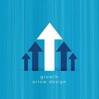 leading white arrow business growth template vector