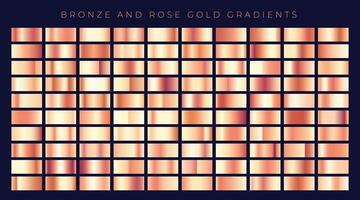 huge collection of rose gold or copper gradients vector