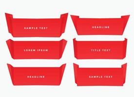 red paper fold origami style banner vector