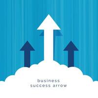 leadership business concept with arrow flying through clouds vector