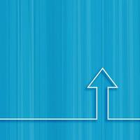 line arrow rising concept on blue background vector