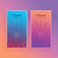 colorful mandala beautiful card design vector