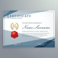 certificate template design with modern geometric shapes vector