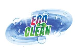 eco clean label design with bubbles vector