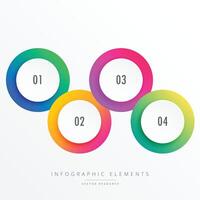 colorful four steps circular infograph vector