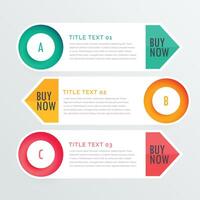 three banner infographic options vector