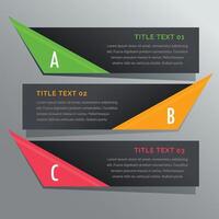 dark horizontal banners options infographic vector