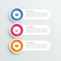 clean circular three steps infographic design vector