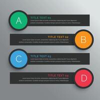 oscuro circular opciones infografía con cinco pasos vector