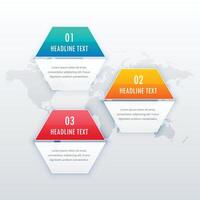 modern three steps infograph template design for web, presentation or workflow diagram layout vector