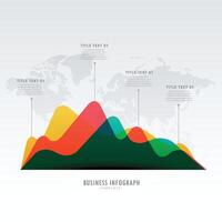 presentaion graphic and stats diagram in modern wavy style vector