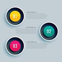 circle infographic design with three steps vector