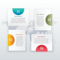 modern four steps white infograph layout design for business diagrams workflow vector