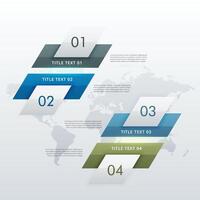 moderno cuatro pasos infografía diagrama para negocio presentaciones y flujo de trabajo diseños vector