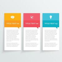 infographic colorful design with three options banner vector