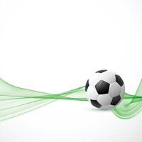 football with green wave background vector