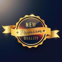 premium quality golden label design vector