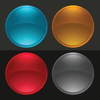 glossy round buttons or glass balls set vector