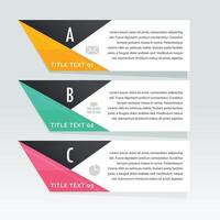 elegante Tres pasos infografía blanco pancartas vector