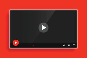 modern red media player template design vector