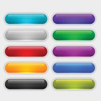 glossy web buttons set in different colors vector