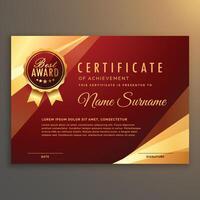 premium red certificate and diploma template design vector