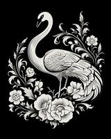 negro y blanco ornamental cisne foto