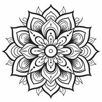 Flower Designs in Circular Coloring Page photo