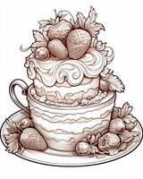 Cake Coloring Pages Tea Hiroshi Style photo