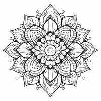 Black and White Mandala Tattoo Design photo
