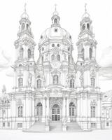Christian Cathedral Building Drawing photo
