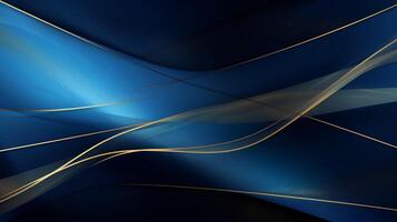 abstract blue and gold lines on a black background photo