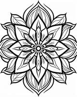 Flower Mandala Coloring Pages Style photo