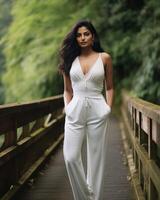 Ananda Rajan Ovrajoja in White Jumpsuit photo