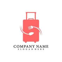 food suitcase logo symbol illustration design vector